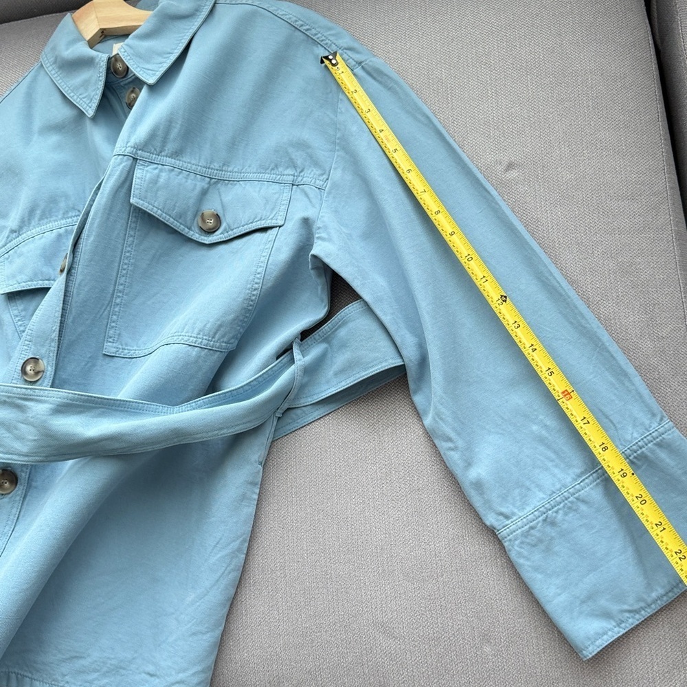 Sezane Marena Belted Utility Jacket Light Blue US 12 - Picture 14 of 15